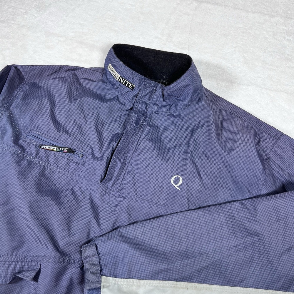 Illuminate Blue Cycling Reflective Q Graphic 1/4 Zip Jacket Mens Large‎ Running